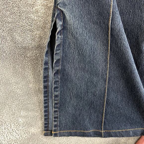 Vintage Forever 21 Jeans Dark Wash Flare Split Hem Women's M Made in USA - Picture 7 of 11